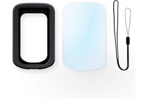 CYCLAMI Étui Compatible avec IGPSPORT BSC200/300, Housse en Silicone Souple, GPS, Accessoires d'ordinateur de vélo, Film de Protection Noir