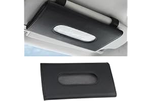 TUXIAOBU Porta Fazzoletti per Auto, Scatola per Fazzoletti per Visiera Auto, Supporto in Pelle PU per Visiera Auto e Accessori per Sedili Posteriori Scatola per Fazzoletti di Carta, Nero