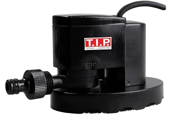 T.I.P. CoverOne 1500 AUT Poolskyddspump - Automatisk Pump För Poolskydd | Effektiv 20 W dränkbar pump för pooltäcke, 1300 l/h flöde, integrerad flottörbrytare och filtersvamp mot igensättning.
