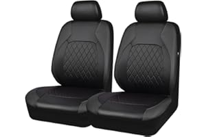 CGEAMDY 2 Piezas Juego Completo De Fundas De Asiento, Fundas Asientos Delanteros Coche, Juego Completo De Protectores De Asiento De Coche De Cuero, para La Mayoría De Los Coches, Sedanes, Camiones