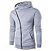 Produktbild Herren Reißverschluss Kapuzenpullover Mantel Outwear Pullover Casual Shirt T-Shirts Tops (L, Grau)