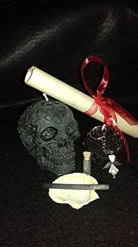 Hex Banishing Witches Skull Candle &amp; Salt Set
