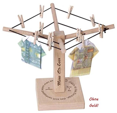 Preisvergleich Produktbild Geld-Wäschespinne mit persönlicher Gravur 108384