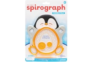 PLAYMONSTER Spirograph Doodle Pals - Penguin | Create Adorable All Endless Creative Stencil Play | Animal Shaped Spiral Art | Great Arts & Crafts Activity | for Ages 6+