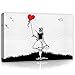 Produktbild FORWALL Bilder Canvas Mädchen mit Ballon Banksy O4 (60cm. x 40cm.) Leinwandbilder Wandbild AMFPP20200O4
