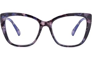 SKYWAY Occhiali da Lettura per Donna, Occhiali da Computer Oversize alla Moda con Blocco Luce Blu, Montatura Quadrata a Occhio di Gatto con Cerniera a Molla