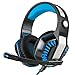 Produktbild Gaming Headset,Docooler Beexcellent GM-2 Pro Over Ear Kopfhörer Glowing Surround Stereo Musik Kopfhörer mit Mikrofon für PC Gaming Online Chatten Blue und Black