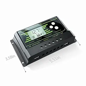 Hittime 30A 12V 24V Solar Panel Charger Controller Battery Regulator Dual USB LCD Z30