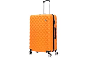 Preston Morgan Suitcase Large on 4 Dual Spinner Wheels Super Lightweight ABS Hard Shell Hold Check in with Built-in TSA Lock (Pink, 112 Liter)