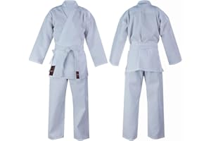 VADER SPORTS EST.2001 WITH YOU ALL THE WAY Vader Sports Erwachsene Karate-Anzug Weiß Uniform Poly/Baumwolle Gi inc gratis gürtel M/W Sanforisiert, Karate Weiß Kimono, Weiß Karate-Gi, Karate-kata Anzug