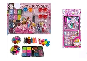 Aashiya trades Real Cosmetic for Little Girls ,Kids Makeup Kit for Girls, Kids Play Washable Makeup Set and Nail Art Box Girl Gifts for 3/4/5/6/7year