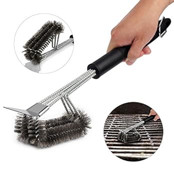Bbq Grillbrste Censky Grillbrste Mit Schaber Safe 18 Edelstahl Staines 3 In 1 Bbq Reinigungsbrste Lange Griff Reiniger Fr Koch Roste Racks Burner