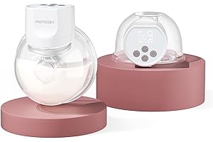 Momcozy S12 Pro Tiralatte Elettrico a Mani Libere, Indossabile e Portatile con Flangia da 24mm, 3 Modalità e 9 Livelli, Display LED Intelligente(1,Bianco)