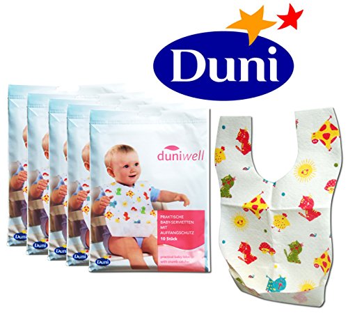 Duni Duniwell Einmal-Babylätzchen Kinder Lätzchen Servietten mit Auffangschutz