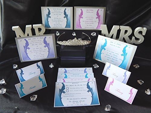 New 25, 50, 75, or 100 x Personalised Fleur Design Wedding Invitations &/Or Evening Invitations Design F With Envelopes & Reduced Postage