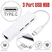 Produktbild HKFV USB-C zu LAN RJ45 Ethernet Netzwerkkabel Adapter & 3 USB 2.0 Port Hub MacBook Typ C Netzwerkkarte + USB 2.0-Hub USB-C adapter