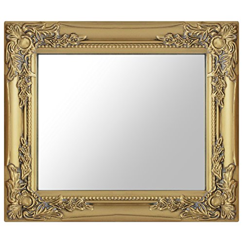 Wandspiegel mit Verzierungen im Barock-Stil 32x27cm Gold Hängespiegel Flurspiegel Frisierspiegel - 2