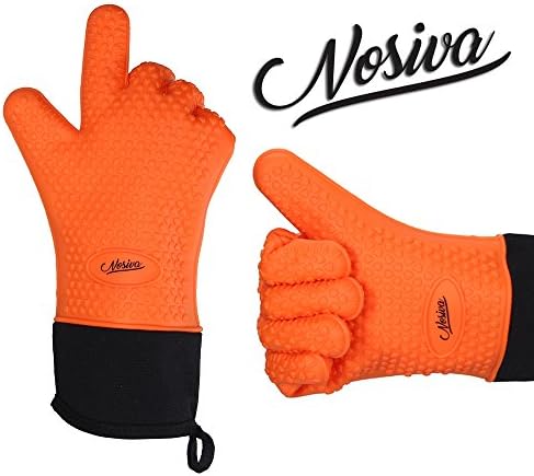 Universal anti-slip oven gloves | BBQ kitchen gloves | oven gloves of silicone | heat resistant gloves, Orange