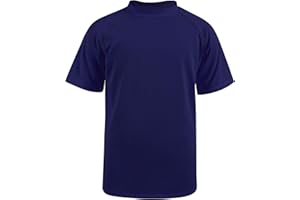 BSBUY Bambino Maglia Nuoto, Bambino Nuoto Manica Corta, Bambino Maglia Nuoto UV Protettiva, Bambino Rash Guard, Unisex Costume da Bagno Bambino, per Surf Nuoto Immersione Spiaggia, Blu Navy, 130