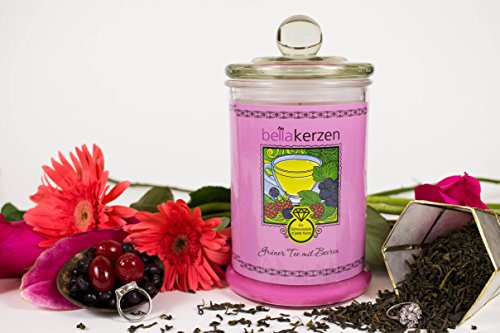 Preisvergleich Produktbild BellaKerzen Ring Duftkerze - Grüner Tee mit Beeren - mit Schmuck Überraschung