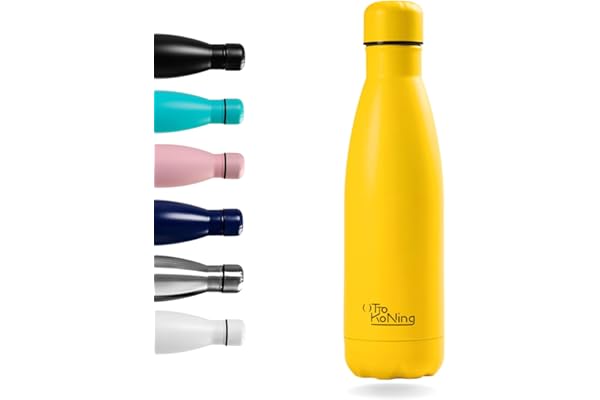 Botella de Agua Acero Inoxidable 500ml-Otto Koning-Botella Térmica con Doble Aislamiento al vacío para 12 Horas de Bebida Caliente y 24 Horas de Bebida Fría. Botella Termo a Prueba de Fugas Libre BPA