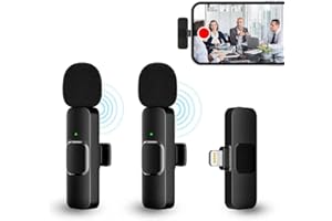 XIEANDKONG Micrófono inalámbrico Lavalier para teléfono iPhone, Mini Microfono de Solapa reducción de ruido inteligente,sincronización automática,sin APP para grabación de vídeo, Youtube, Vlog, Tiktok