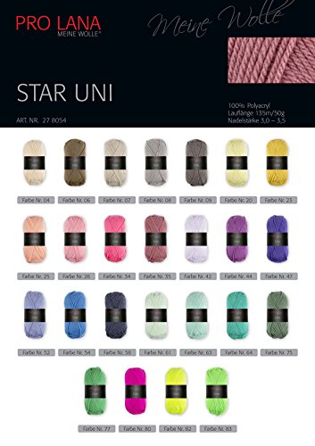 PRO LANA STAR 99 SCHWARZ, 10er Spar Geschenke-Set – Premium Polyacryl Garn, alle Farben wählbar, Lauflänge 135m/50g, Nadelstärke 3,0-3,5mm, Maschenprobe 10x10cm = 25Mx36R + Button HAPPY BIRTHDAY - 4