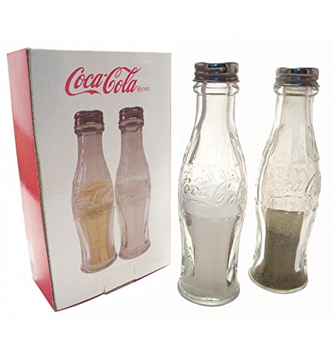 Cristal Retro Coca Cola Botella Saleros Y Pimenteros
