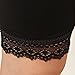 Liang Rou Maternity Elastane Adjust Waistband Short Leggings Lace Trim Color Black