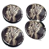 ✔ LIEFERINHALT: 4 Stück Nabenkappen mit 60mm Aussendurchmesser → ( Detaillierte Abmessungen entnehmen Sie bitte dem zweiten Bild!)