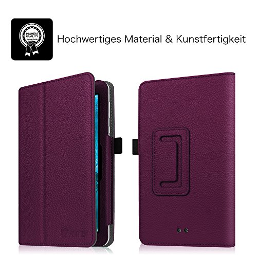 Fintie Odys Vito 7 Hülle Case – Slim Fit Folio Kunstleder Schutzhülle Cover Tasche mit Ständerfunktion und Stylus-Halterung für Odys Vito 17,8 cm (7 Zoll) Tablet-PC, Lila - 2