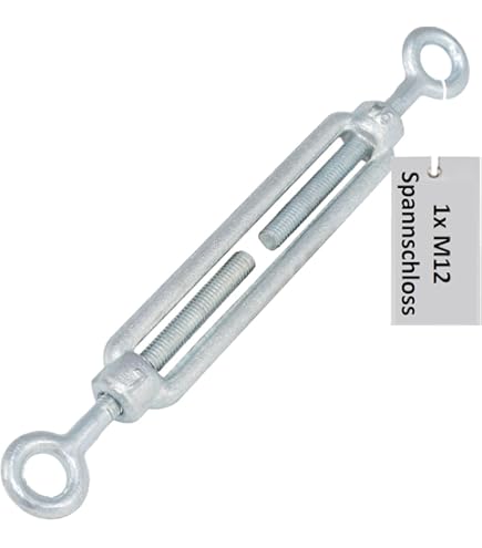 Spannschloss M12 X 125mm Haken - Haken DIN 1480 Verzinkt Seilspanner F Drahtsei Mutter M10 Verzinkt - Foto 5