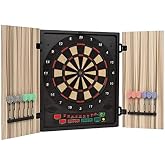 Oneconcept Dartmaster 180 Electronic Dartboard, Automatic Dartboard, 1-8 Players, Virtual Rival, 12 Darts, Dartboard Support,