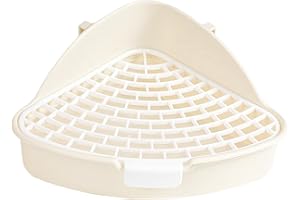 Ioensy Lettiera per conigli, vasino per piccoli animali, gabbia antispruzzo, lettiera per WC, facile da pulire per piccoli animali, Bianco