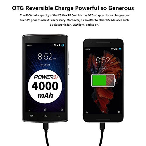 Cellulari in Offerta, DOOGEE X5 Max Pro Smartphone Android 6.0-4G 5.0 Pollici HD IPS Display Telefonia Mobile - 4000mAh Cellulare con 16GB ROM 2GB RAM - 8.0MP Fotocamera Digitale e Impronta