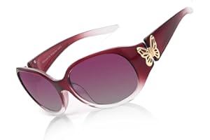 TJUTR Polarised Sunglasses for Womens Wrap Around Ladies Sunglasses with UV Protection Trendy Butterfly Design
