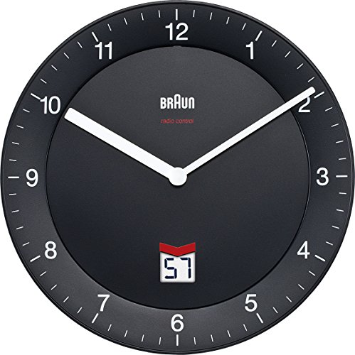 Braun-Funkwanduhr, LCD, Stille Deutsche Präzision Quarzwerk BNC006BKBK