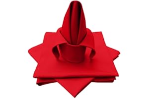 Lemos Home Tovaglioli in tessuto di alta qualità, 4 pezzi, in 100% cotone, collezione concetto, colore e dimensioni a scelta (set di 4 tovaglioli in tessuto, 45 x 45 cm, rosso)