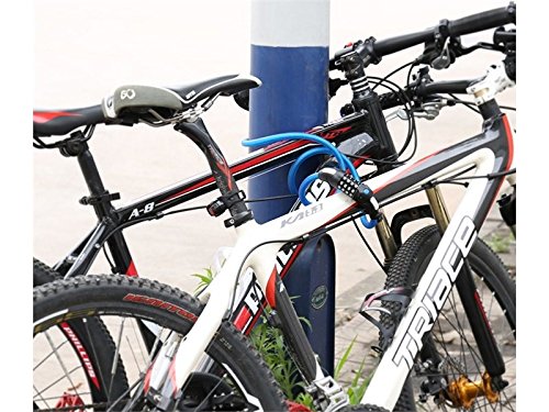 ATTOUPAN Bike Lock Security Kabelschloss Kombination Best für Fahrrad Outdoor (Blau)