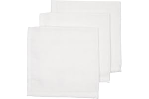 Meyco 457000 - Juego de 3 toallas de muselina (100% algodón, 30 x 30 cm), color blanco