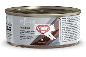 VISAN Trovet Hepatic Lot de 12 boîtes de 100 g de pâtée pour chats souffrant de maladies du foie