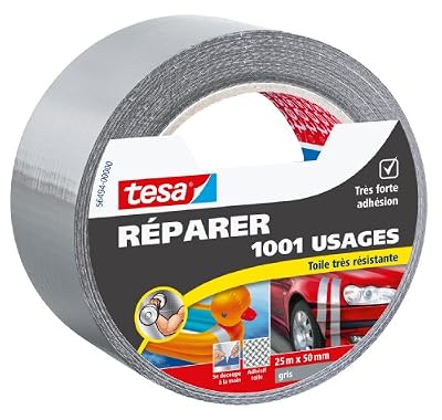 Tesa 56494-00000-00 Réparer 1001 Usages Toile Très Résistante 25 m x 50 mm Gris