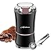 Produktbild MayOcean Elektrische Kaffeemühle 300W Kaffeebohnen Nüsse Gewürze getreidemühle, Kaffeemühle mit Edelstahlmesser,30ml  Edelstahllöffel, 50g Fassungsvermögen Schwarz