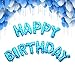 Produktbild Autumn Love Geburtstagsfeier Überraschungs Dekorationen 40cm Buchstaben Folienballons HAPPY BIRTHDAY, Latex Luftballons, Inflator, Ribbon, Double Klebeband - Blaue