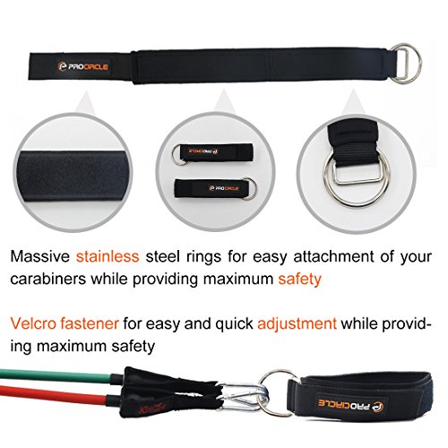 PROCIRCLE Widerstandsbänder Set – Schwere Resistance Tension Übungsband Tube Set- Mit Anti-Snap Latex Tube, Foam Griff, Tür Anker, Knöchelriemen und Freie Tragetasche – Perfekt für jede Home Fitness Training - 7