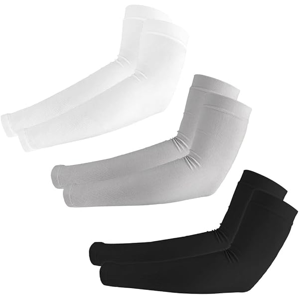 QXURkut Armmouwen voor dames en heren, 5 paar verkoelende UV-bescherming, zonnemouwen, tattoo-cover-up, sport, compressiemouwen om armen te bedekken, duimgat, zwart