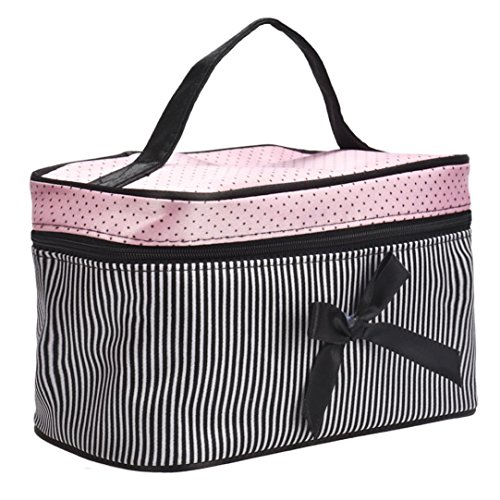 Kosmetiktasche DDLBiz® Quadratischen Bogen Stripe Kosmetiktasche (Schwarz)