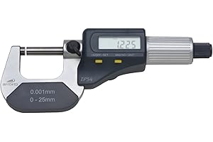 HELIOS-PREISSER Helios Preisser Digitale Bügelmessschraube (IP54, mm / inch Umschaltung, Kunststoffetui, Messbereich 0 – 25 mm) 0912 501