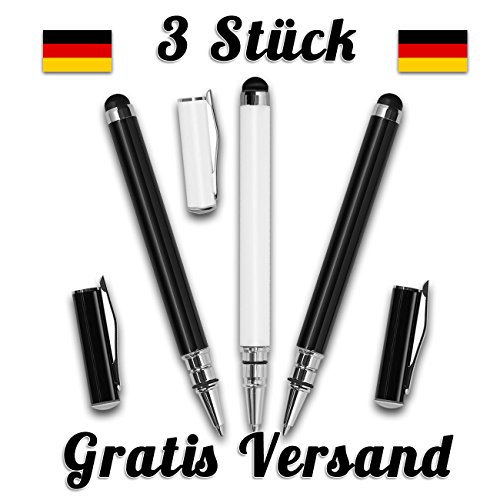3x Mobilinyi 2 in 1 Premium Eingabestift mit Kugelschreiber Touchstift Stylus für iphone 7 6 5 4 4s, ipad 4 3, Samsung Galaxy und alle Tablets Smartphones - 2