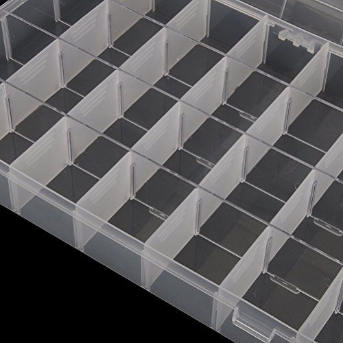 VORCOOL Sortierbox Sortierkasten Transparent Schmuckschatullen Perlenbox Schmucktablett mit 28 Fächern - 7